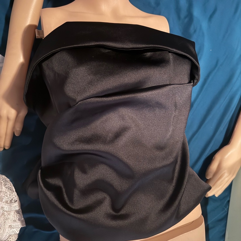 Zara Black Satin Tube Top